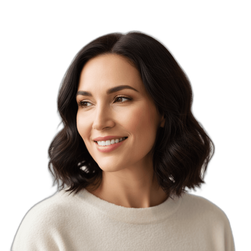 Woman with warm smile